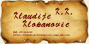 Klaudije Klopanović vizit kartica